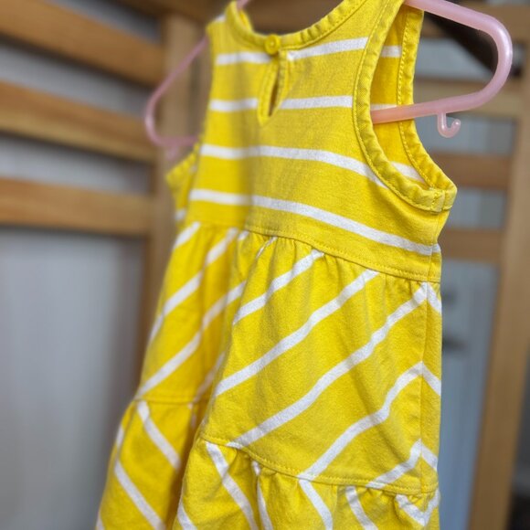 Hanna Anderson Baby Girl Yellow Striped Dress – Size 60 (3-6M) - Picture 3 of 6